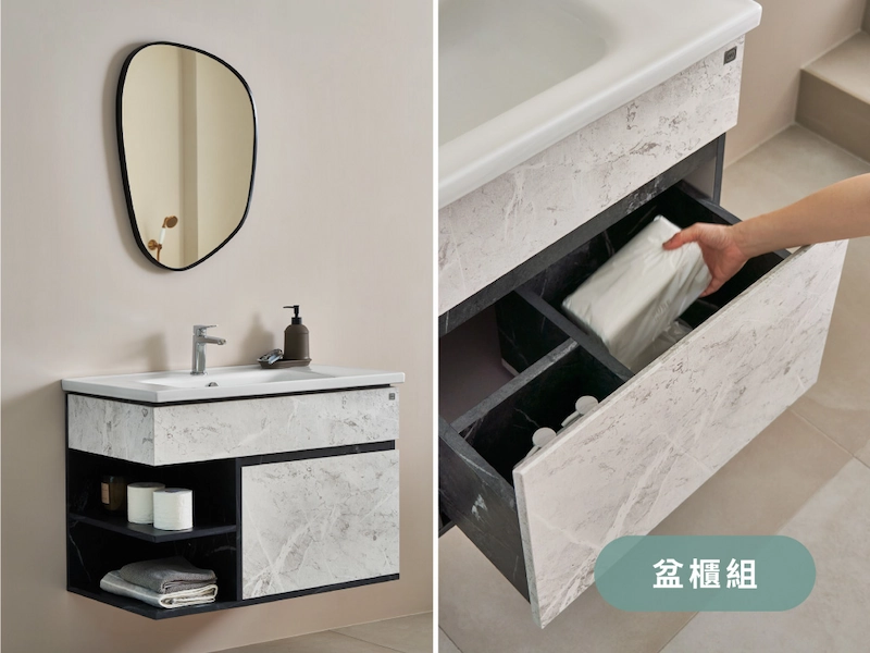 多樣櫃體色系與鏡款展示